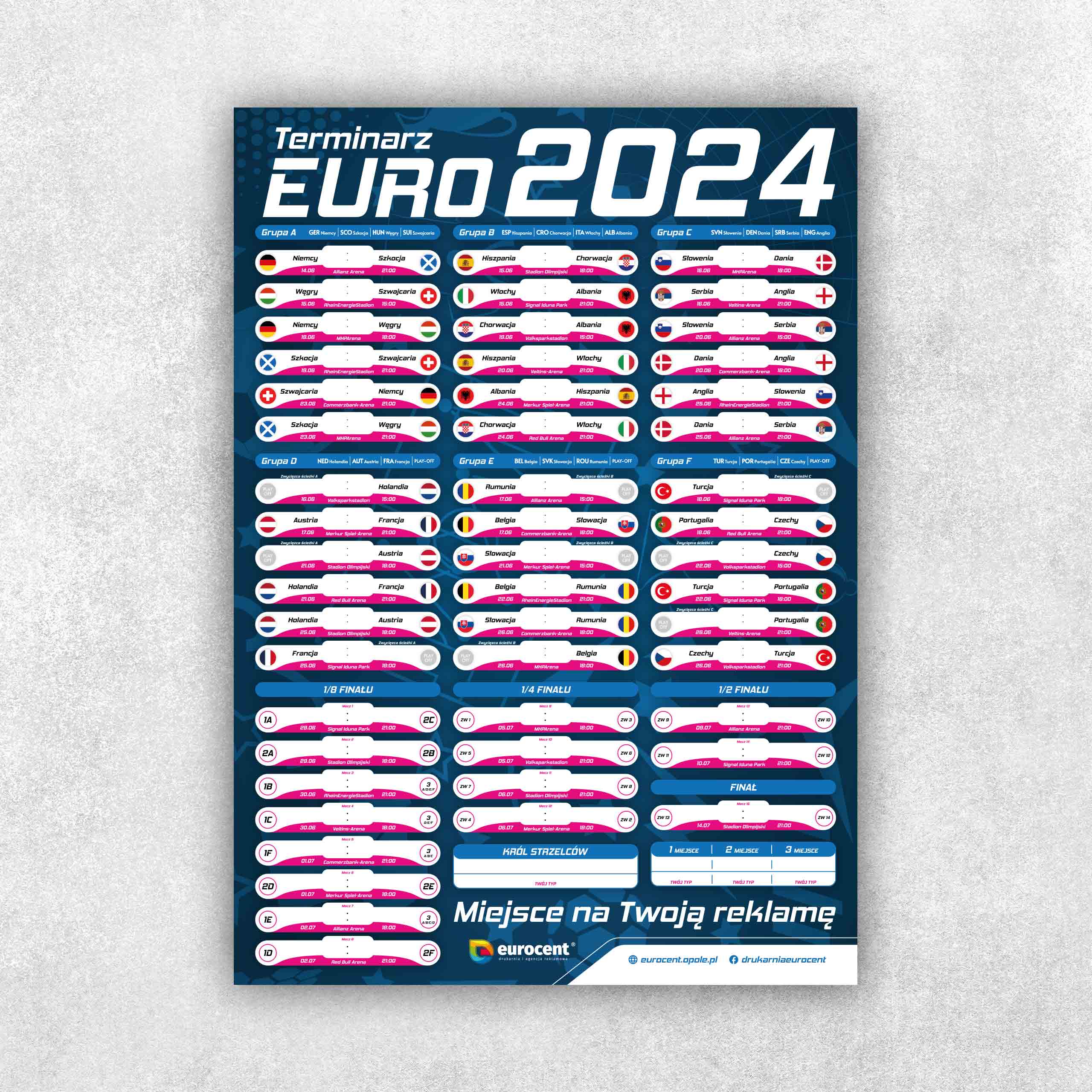 Piłkarski terminarz mistrzostw Europy 2024 z logo